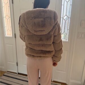 BCBGMaxAzria Plush Brown Teddy Jacket